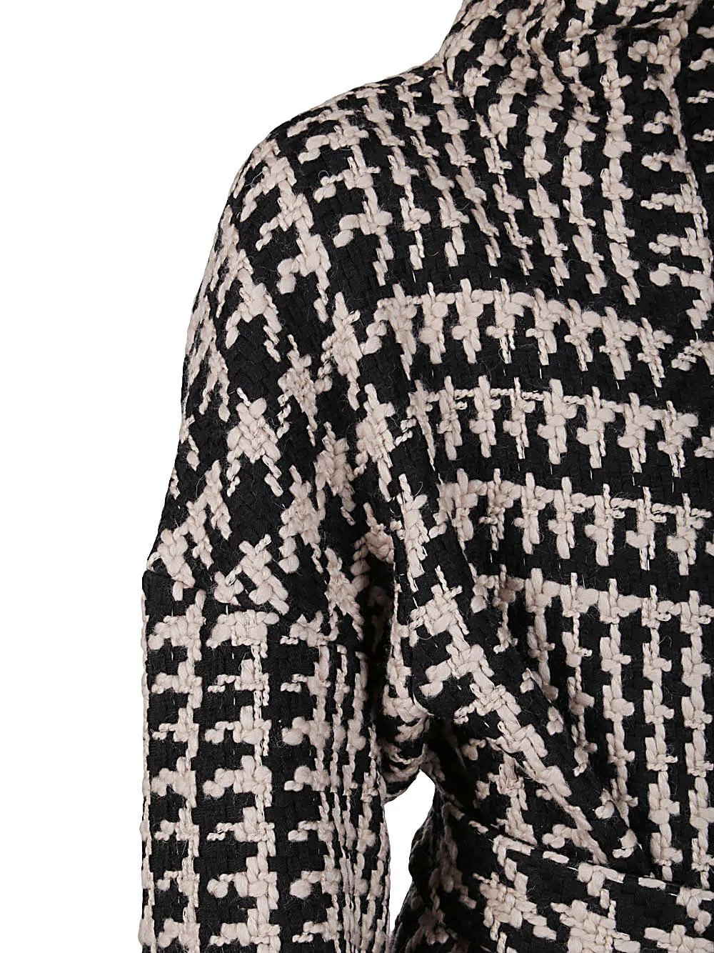 Agnona Houndstooth-Patterned Belted Coat