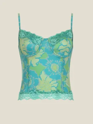 Ariana Floral Lace Trim Corset Top