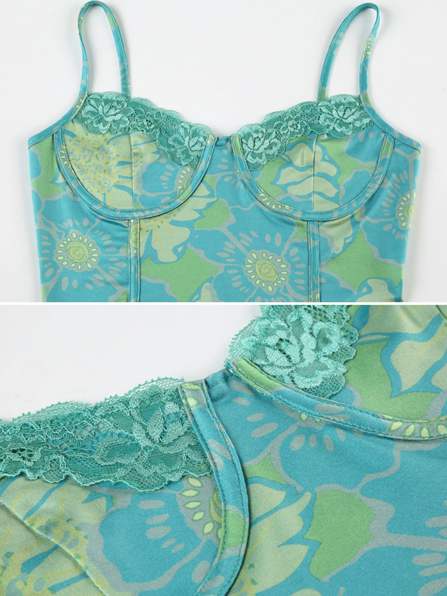 Ariana Floral Lace Trim Corset Top
