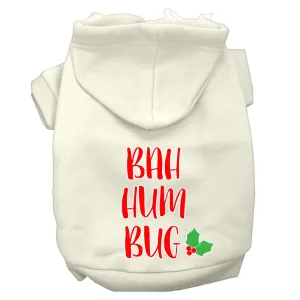 Bah Humbug Screen Print Dog Hoodie Cream Xl
