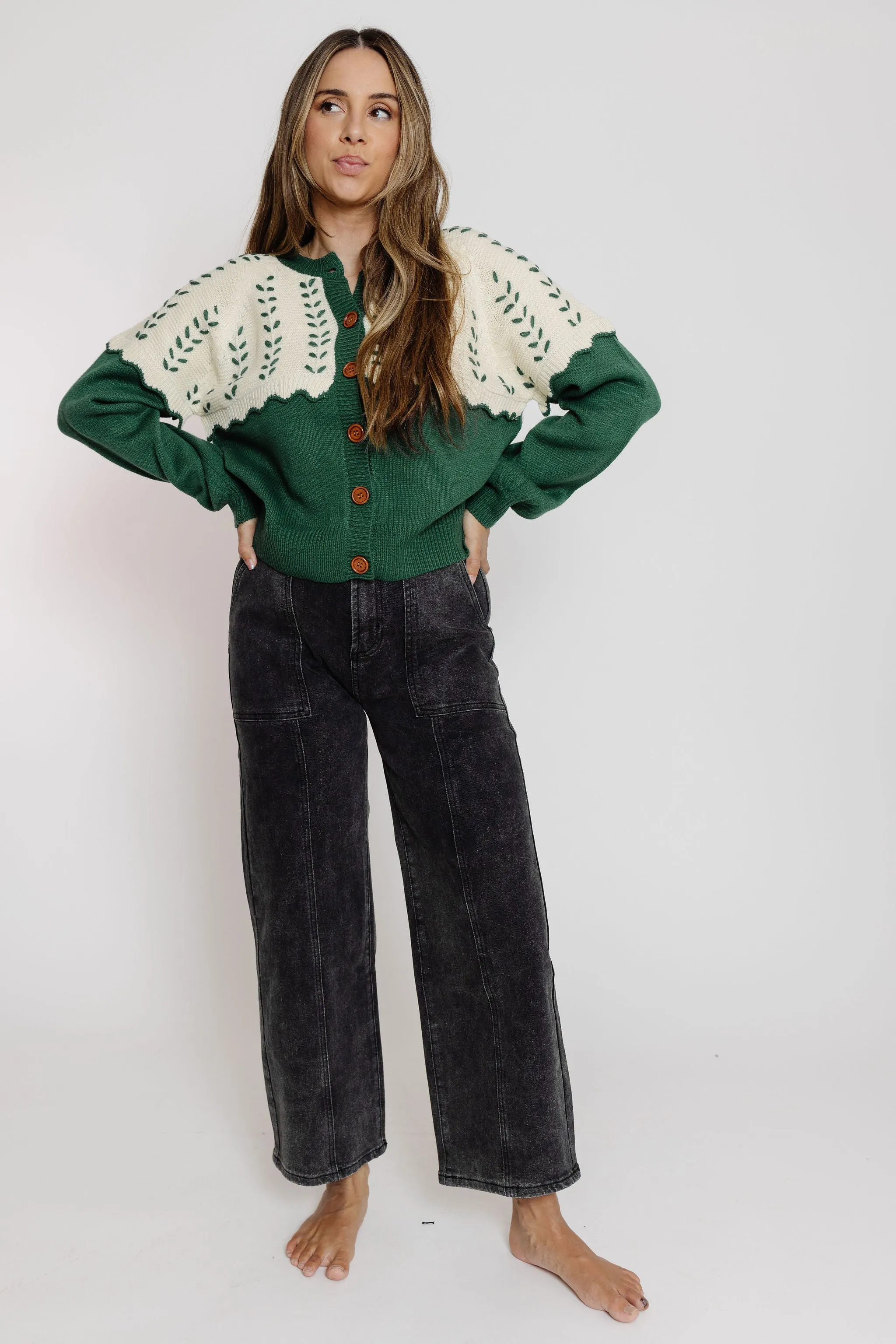 Beatrix Cardigan in Hunter Green