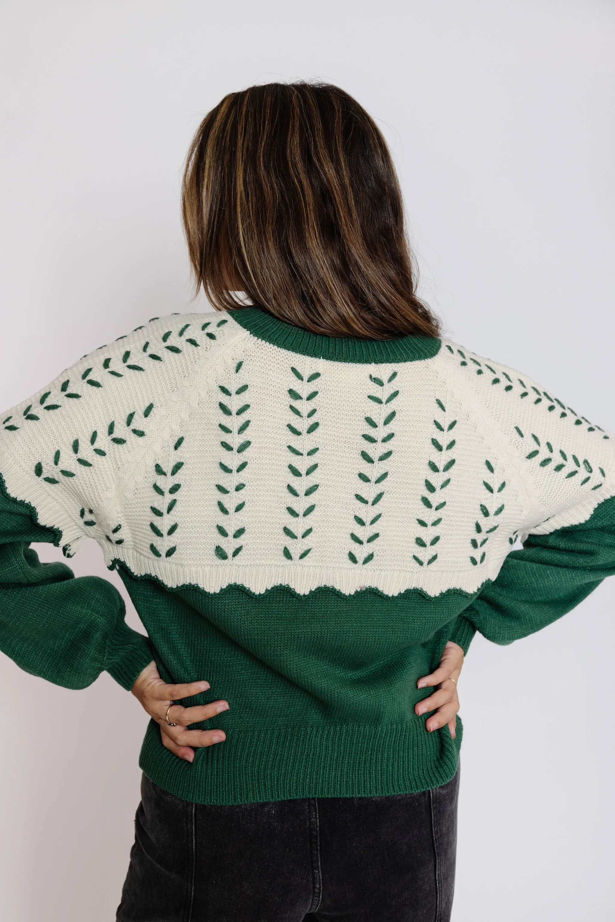 Beatrix Cardigan in Hunter Green