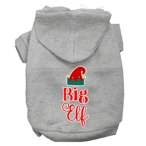 Big Elf Screen Print Dog Hoodie Grey Xs