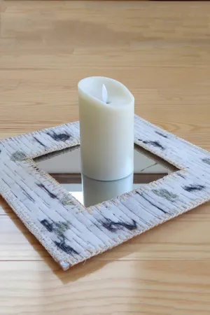 Birch Bark Mirror Tray Pattern DBM-028w  - Wholesale Product