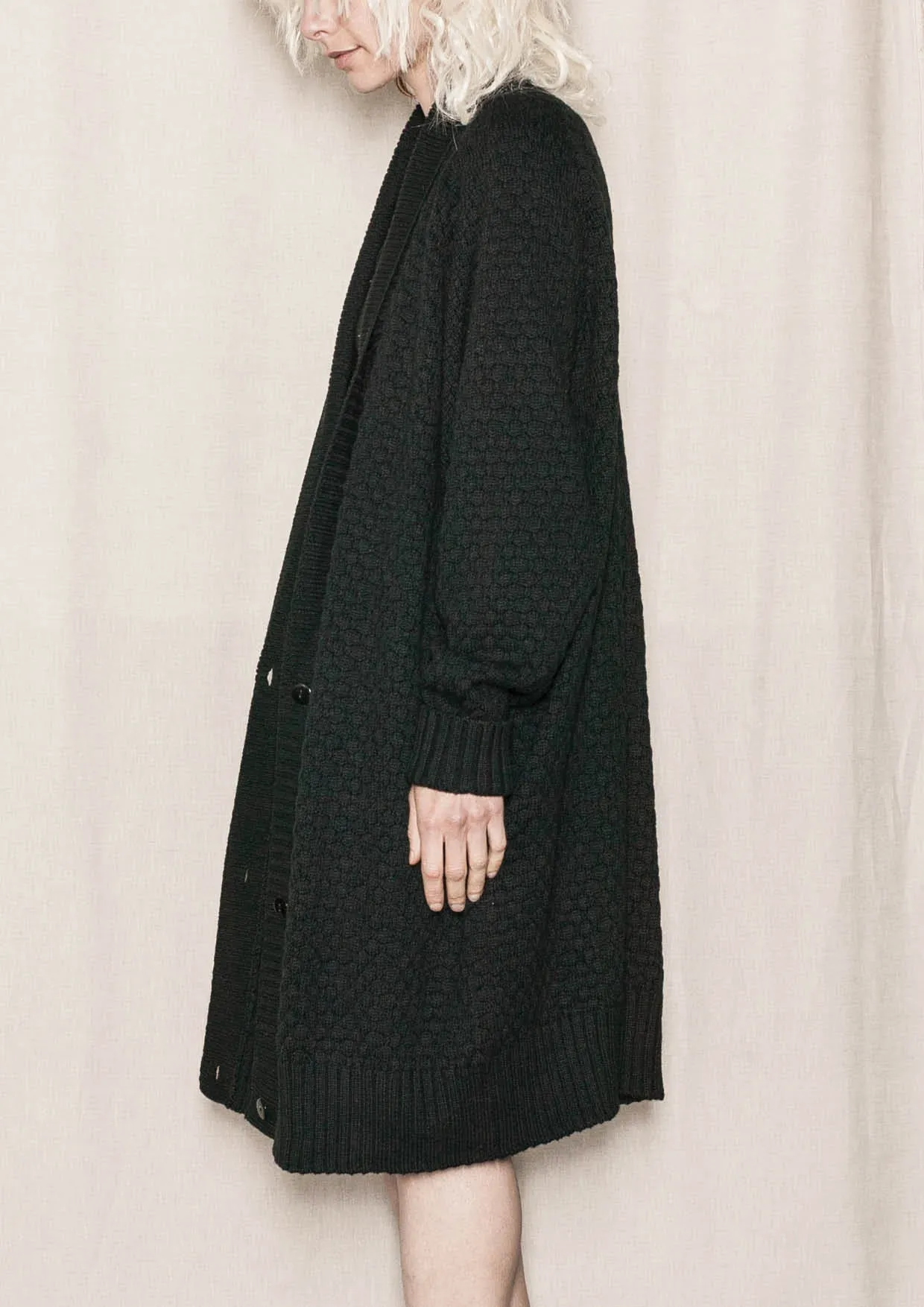 COZY CARDIGAN - KNIT PEARL black