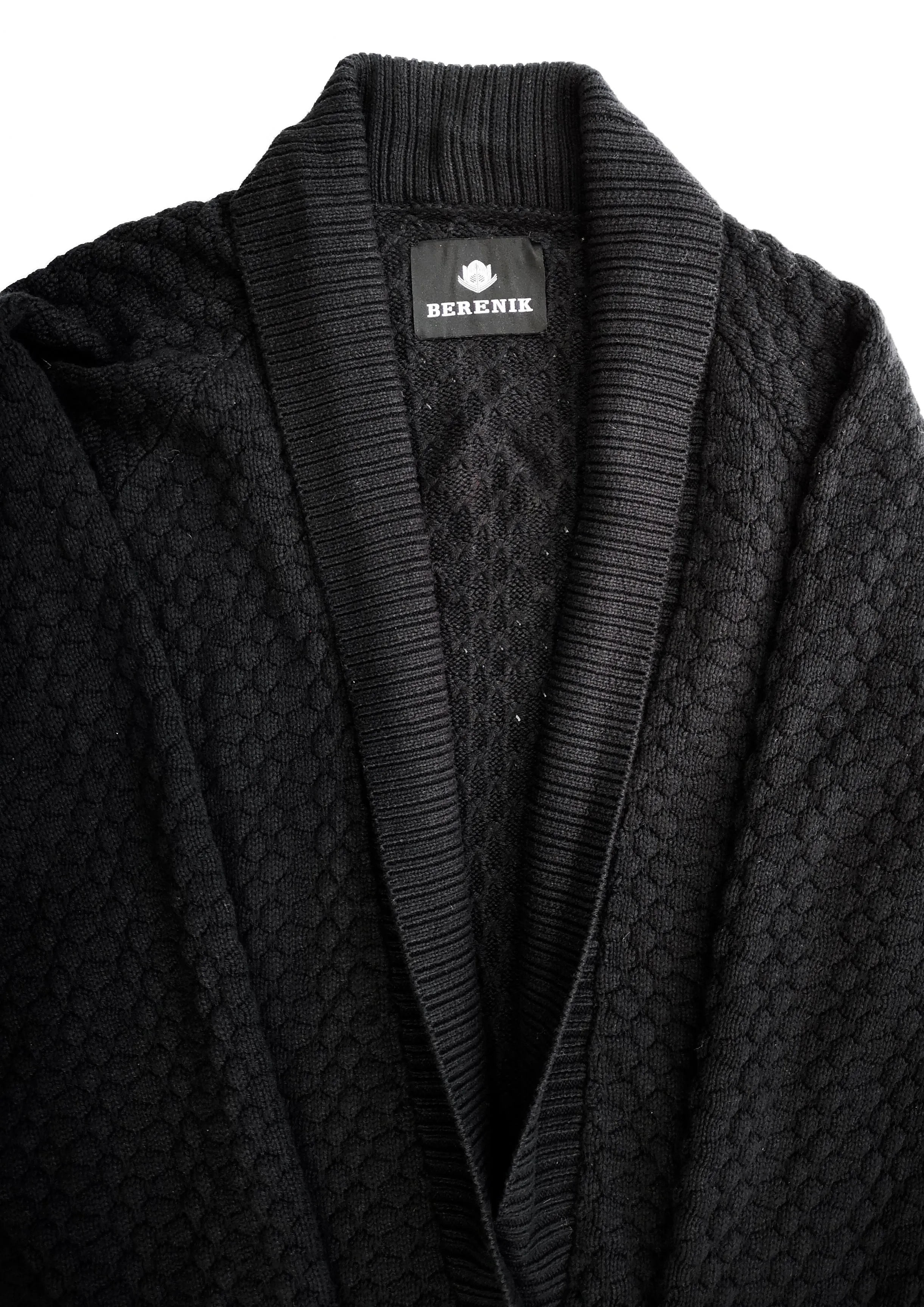 COZY CARDIGAN - KNIT PEARL black