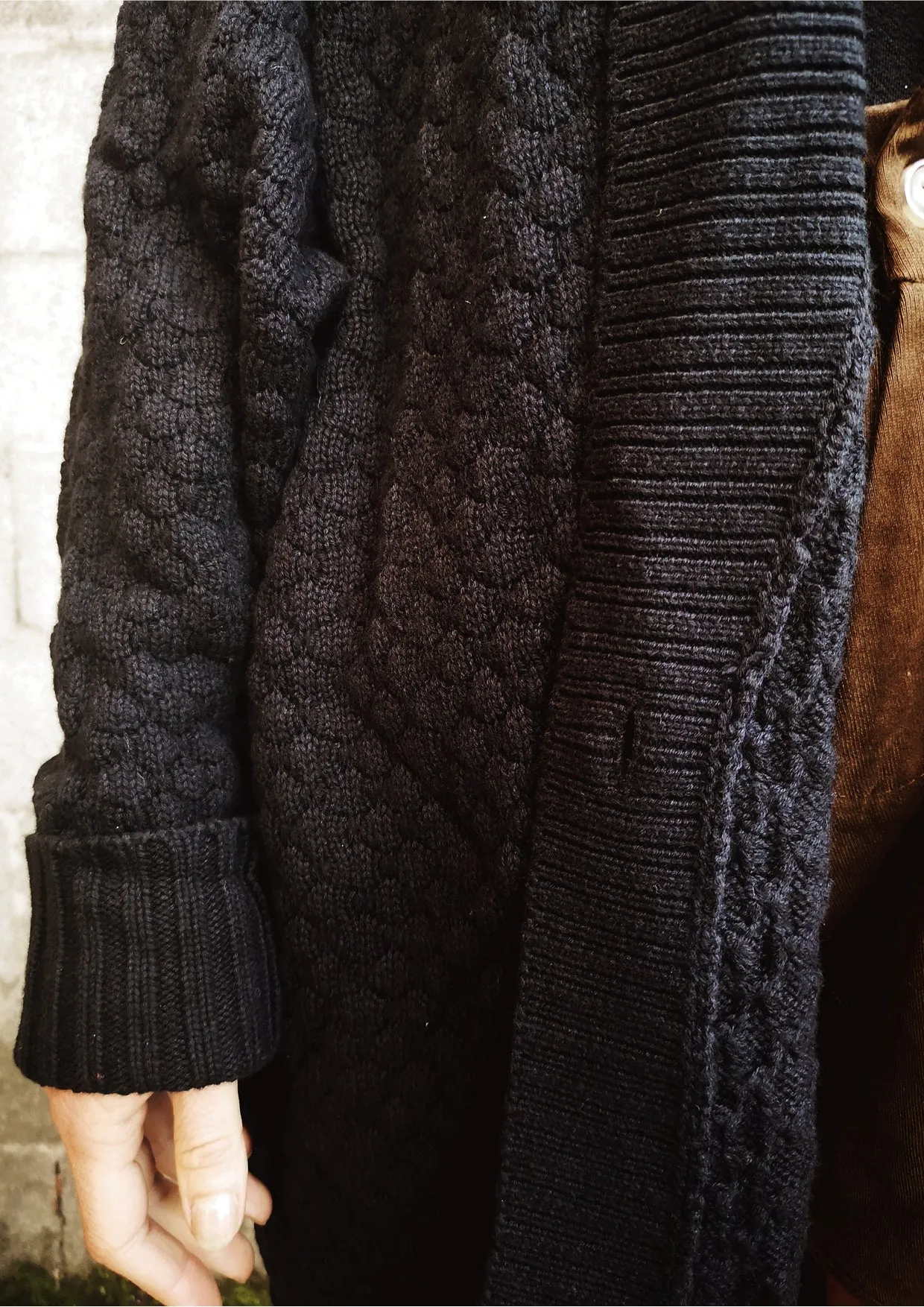 COZY CARDIGAN - KNIT PEARL black