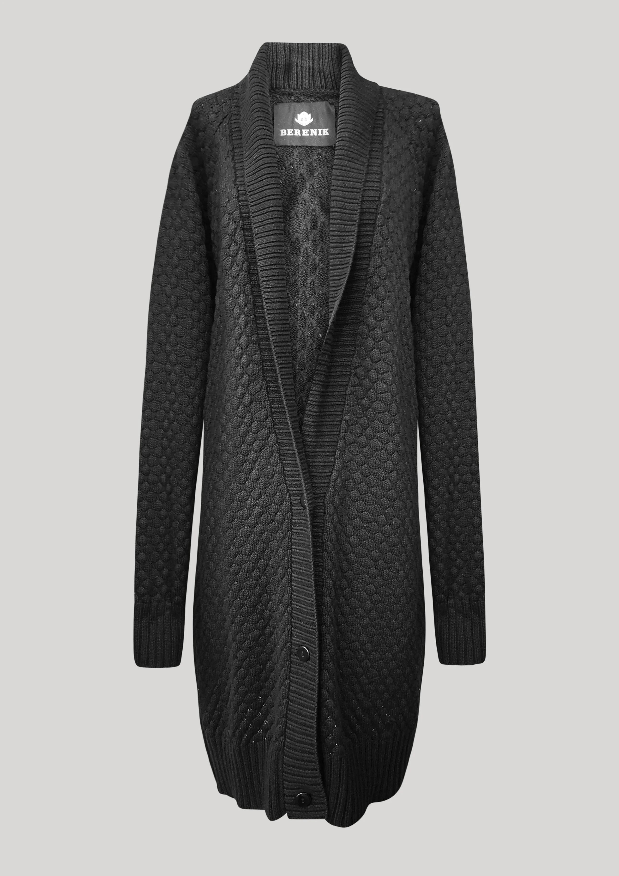 COZY CARDIGAN - KNIT PEARL black