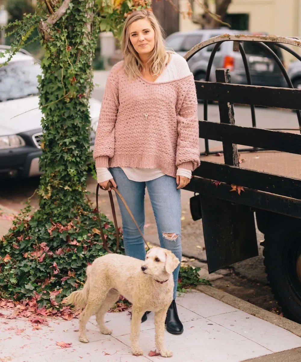 Crashing Waves Pullover, Mauve