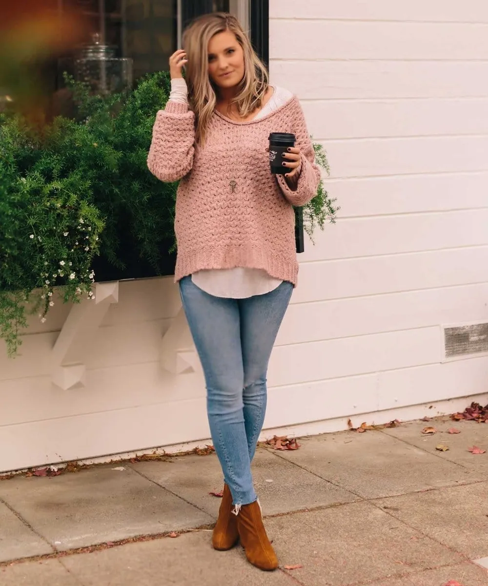 Crashing Waves Pullover, Mauve