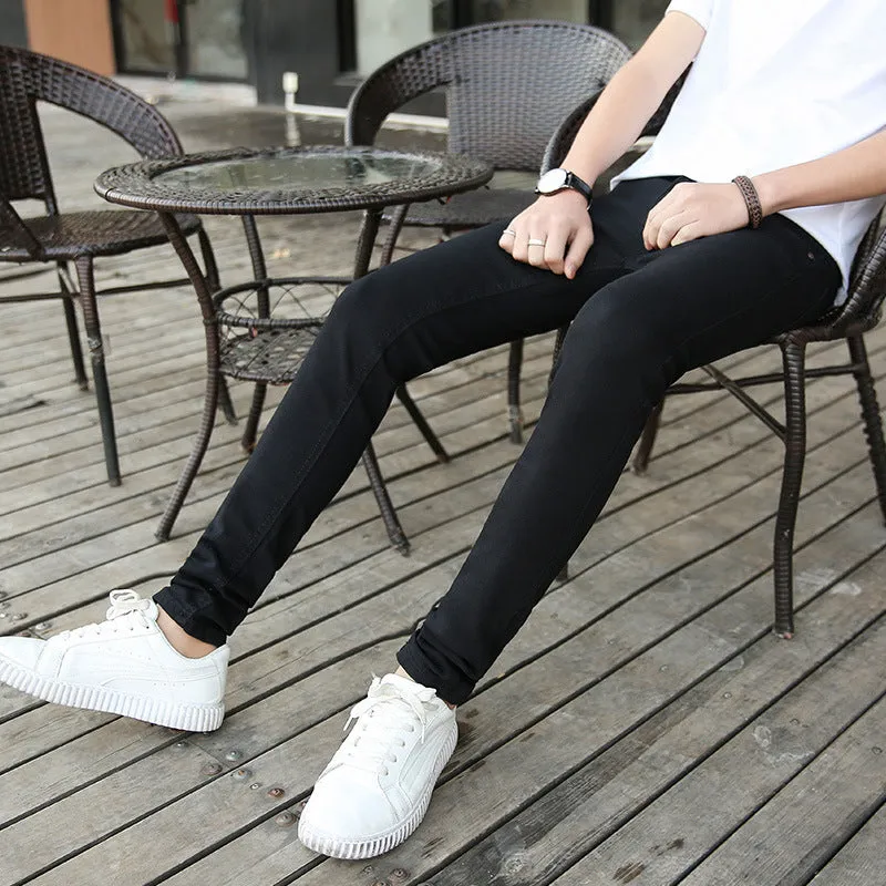 Denim Pants Slim Look Slim-Fit Teens Stretchable Trendy Pants