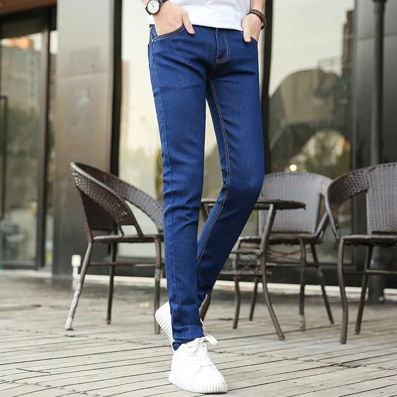 Denim Pants Slim Look Slim-Fit Teens Stretchable Trendy Pants