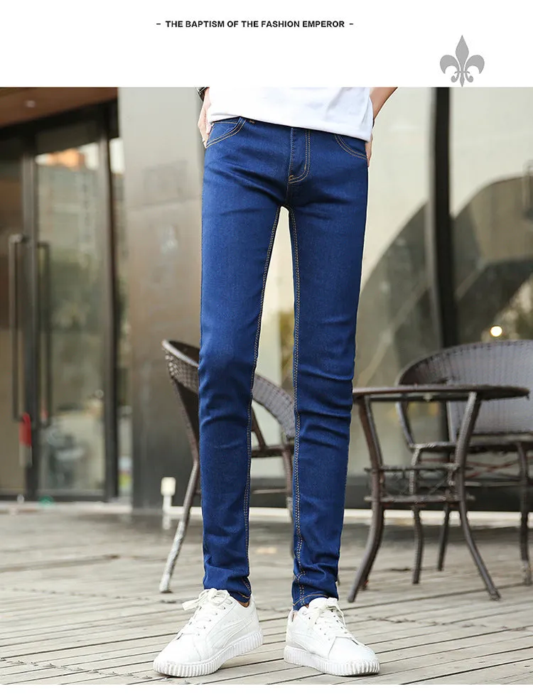 Denim Pants Slim Look Slim-Fit Teens Stretchable Trendy Pants