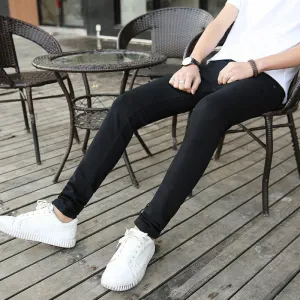 Denim Pants Slim Look Slim-Fit Teens Stretchable Trendy Pants