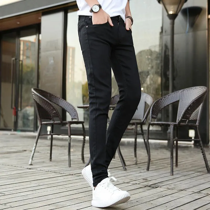 Denim Pants Slim Look Slim-Fit Teens Stretchable Trendy Pants
