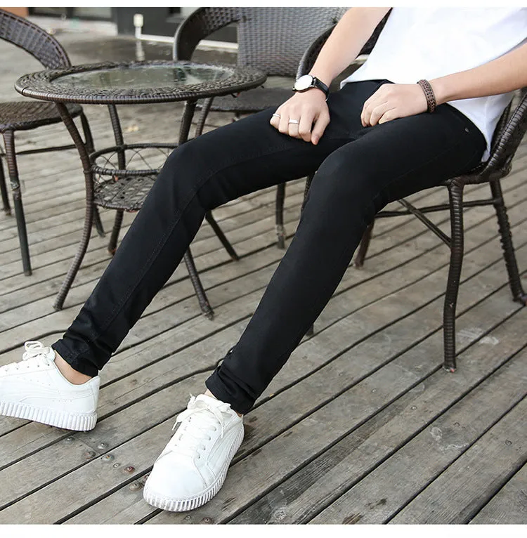 Denim Pants Slim Look Slim-Fit Teens Stretchable Trendy Pants