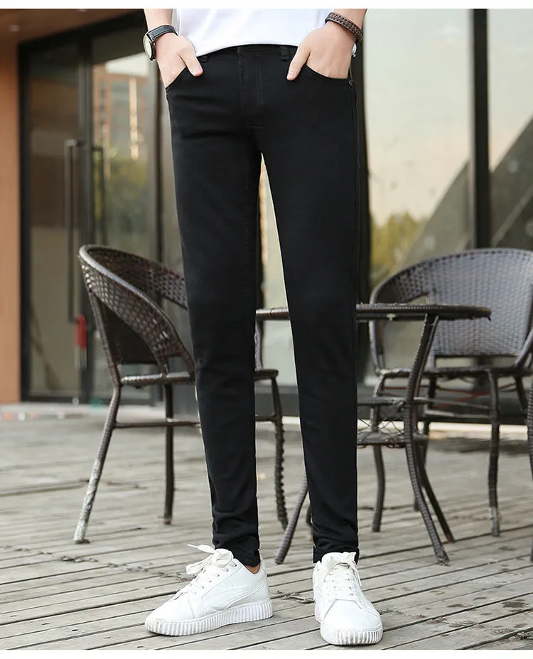 Denim Pants Slim Look Slim-Fit Teens Stretchable Trendy Pants
