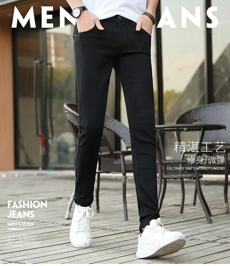 Denim Pants Slim Look Slim-Fit Teens Stretchable Trendy Pants