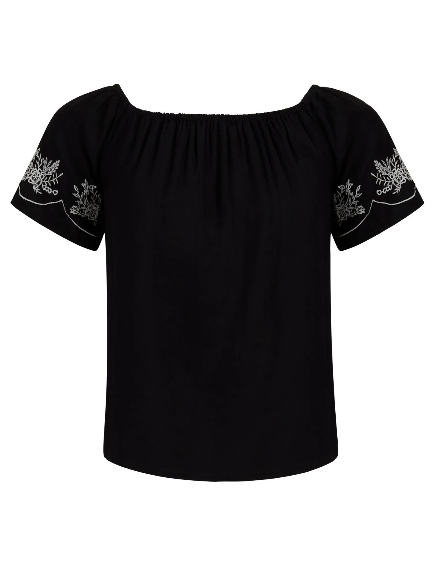 Embroidered Off-The-Shoulder Top