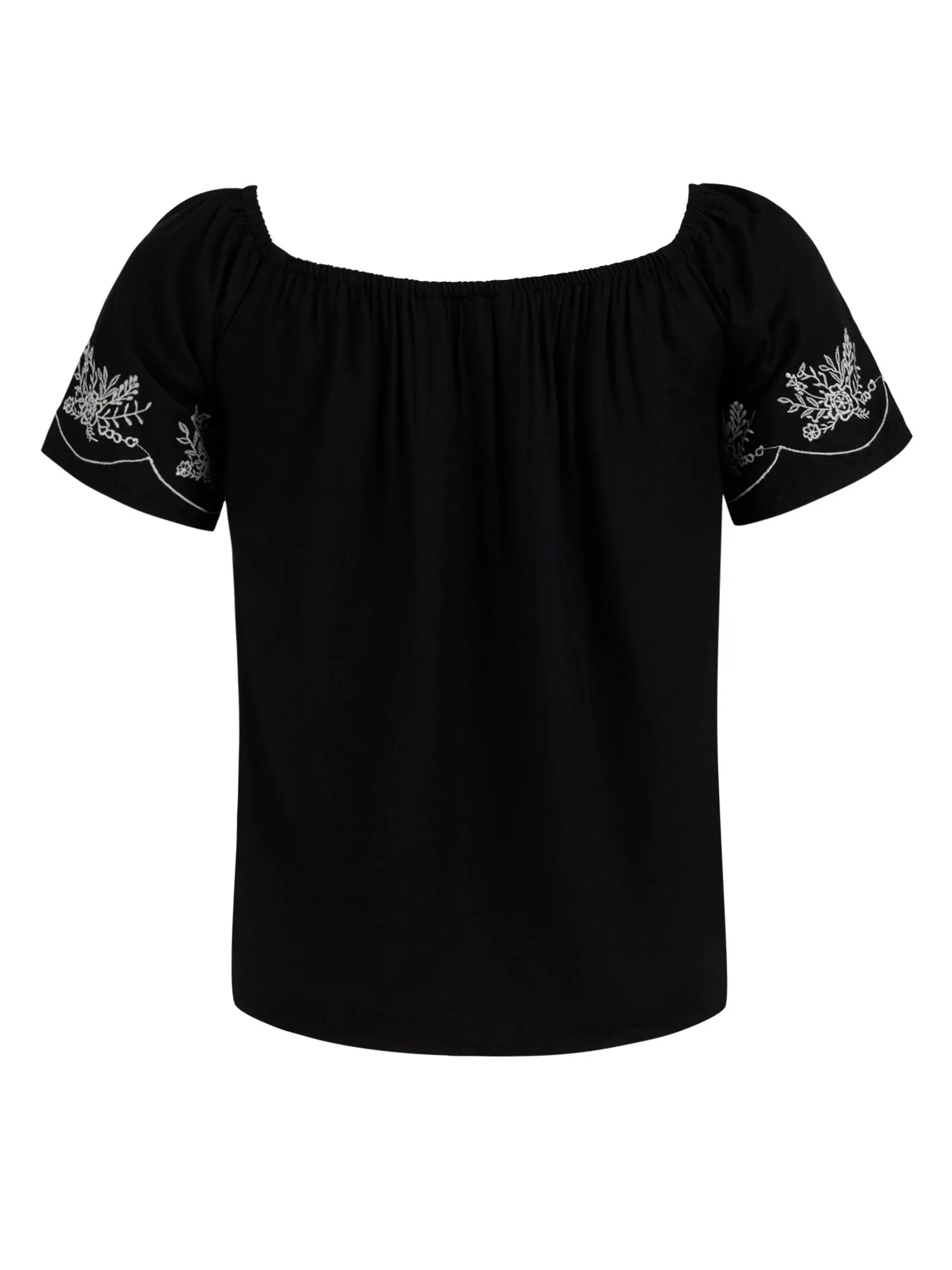 Embroidered Off-The-Shoulder Top
