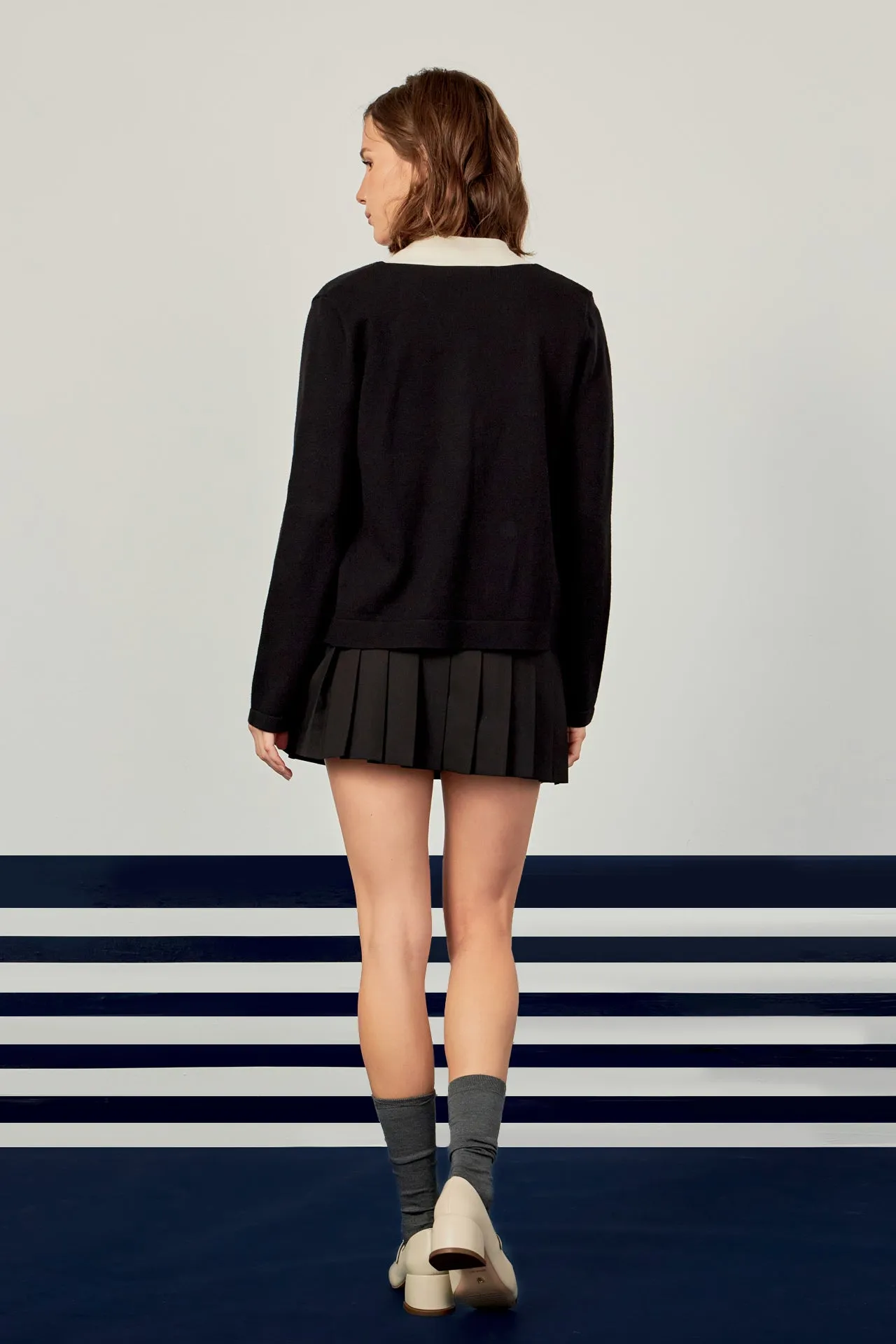 English Factory - Colorblock Knit Cardigan