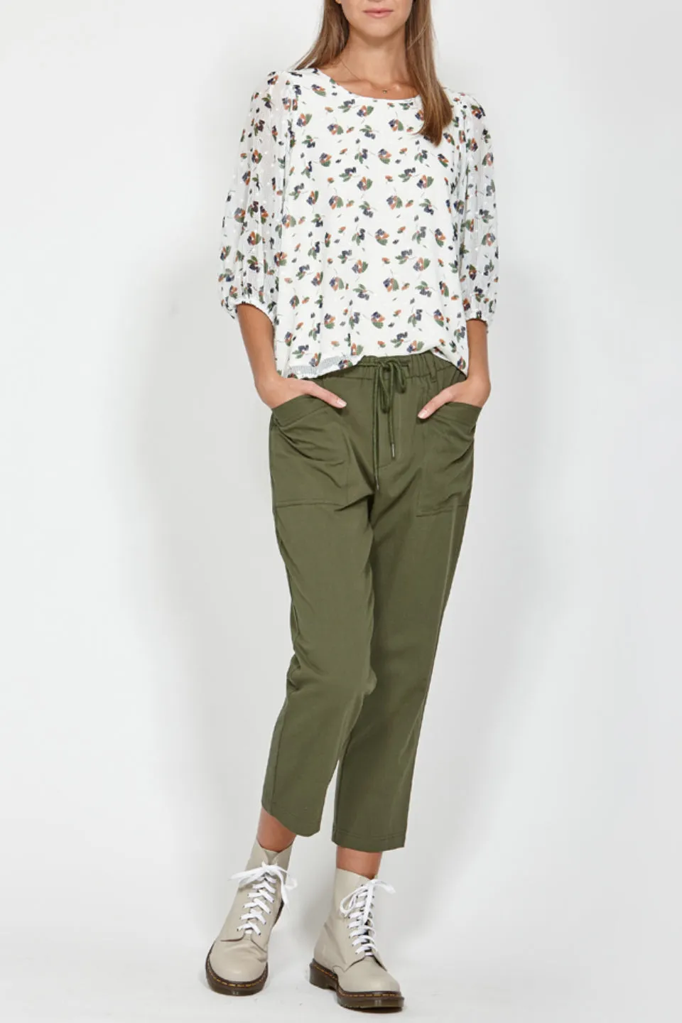 Expel Vanilla Puff Sleeve Blouse