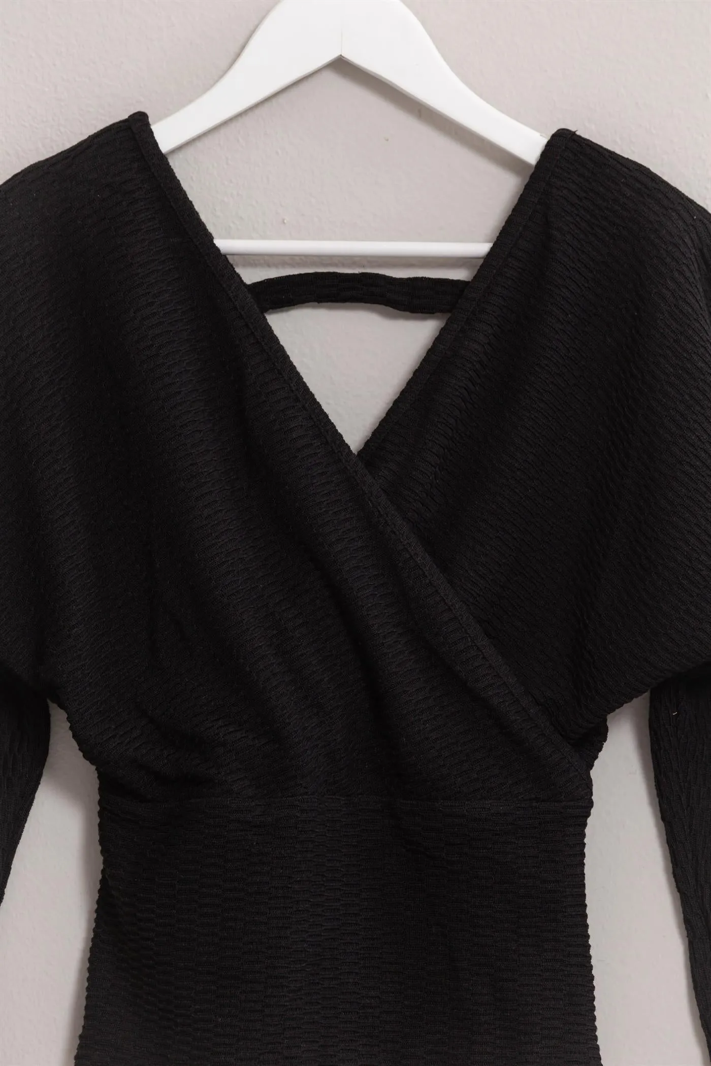 HF25A009-Surplice Knit Top