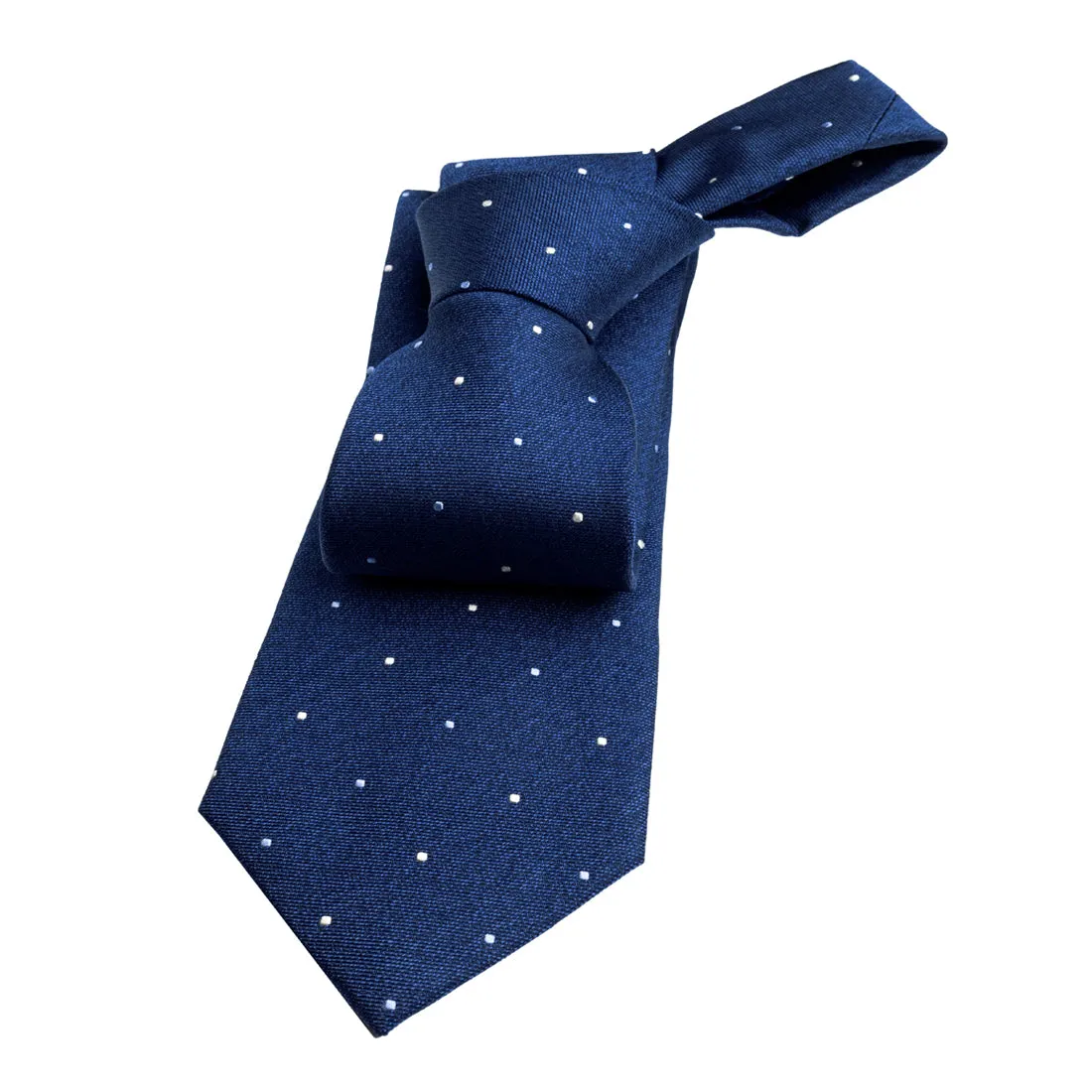 Lake Luzerne Polka Dot Silk Tie, Navy / White / Light Blue
