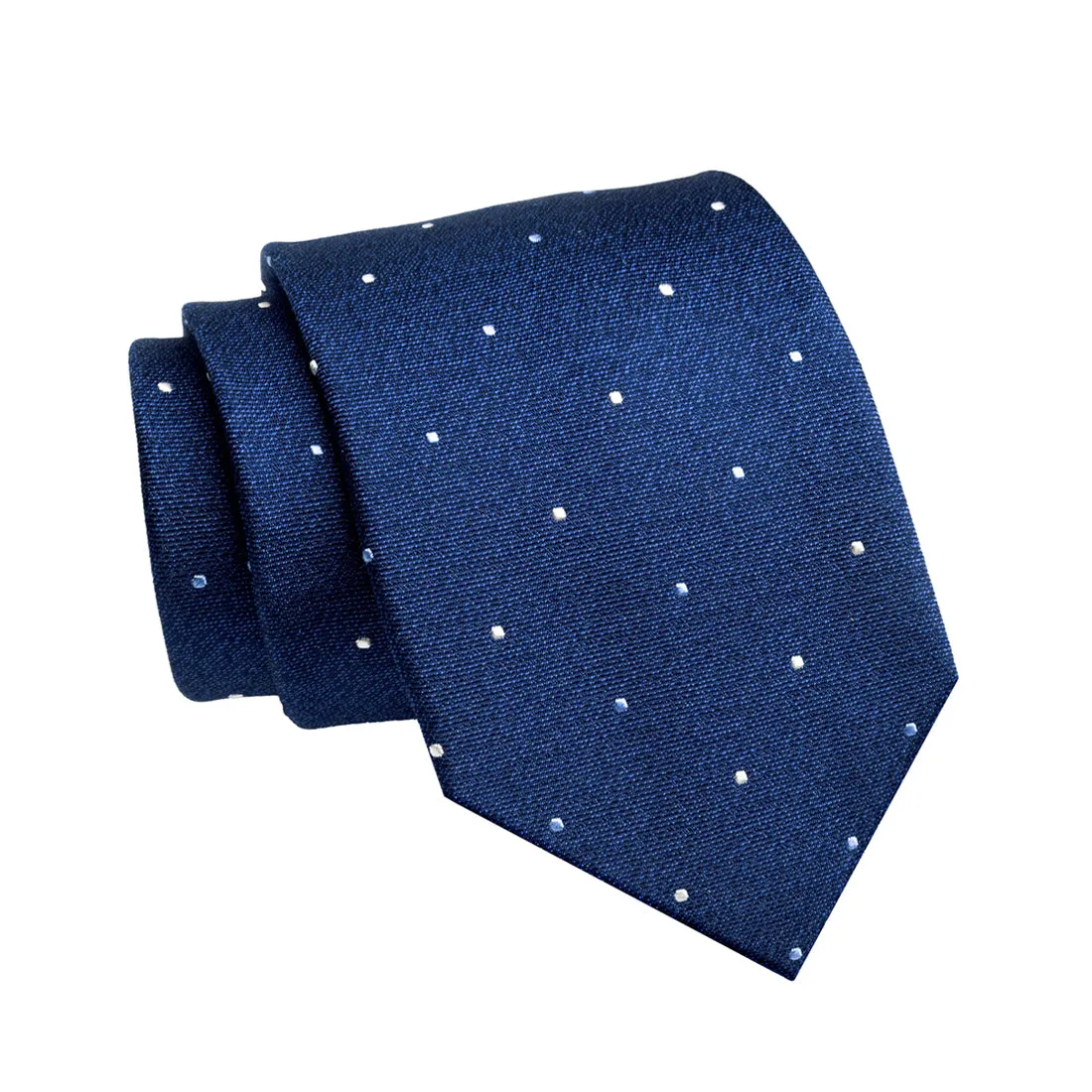 Lake Luzerne Polka Dot Silk Tie, Navy / White / Light Blue