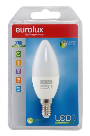 LED Plastic Candle E14 7w Warm White