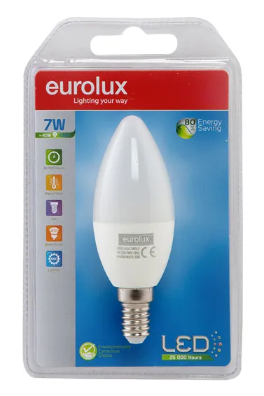 LED Plastic Candle E14 7w Warm White
