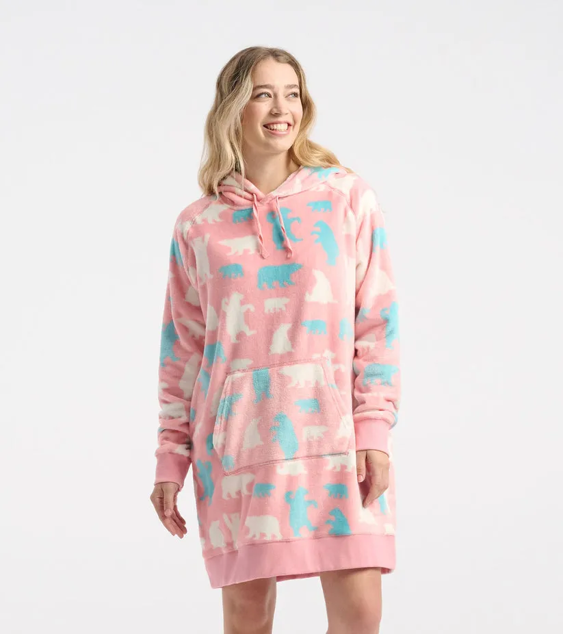 Little Blue House Polar Bears Adult Fleece Hoodie