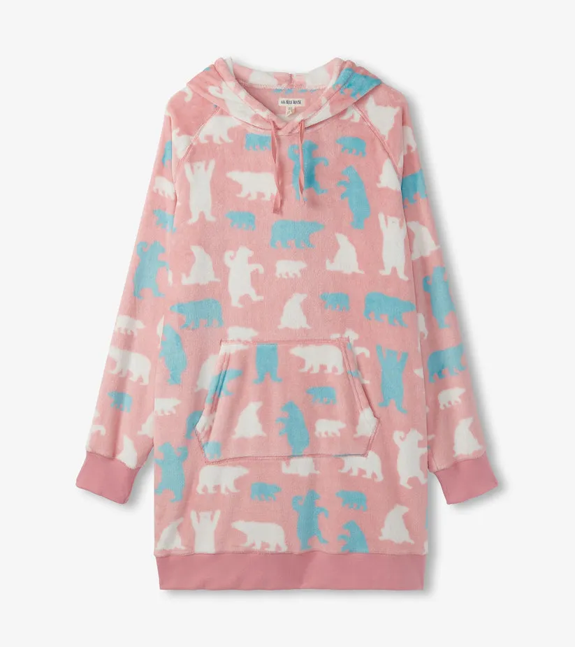 Little Blue House Polar Bears Adult Fleece Hoodie
