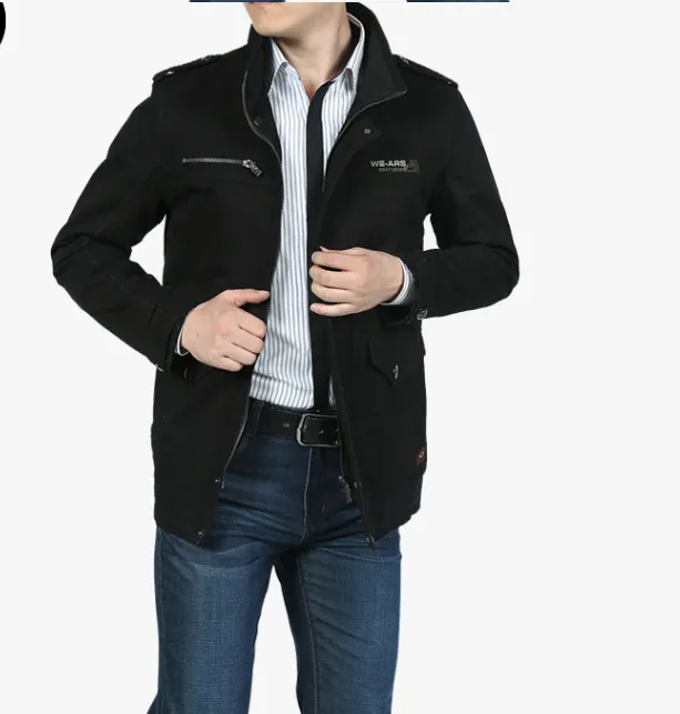 Men's jackets in foreign trade, long washed cotton leisure coat, big new winter and winter yards
