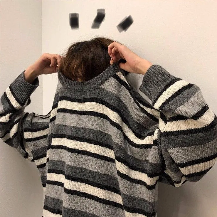 O-Neck Sweater With Stripes