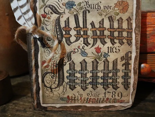 Pennsylvania Dutch Ledger Bird Pen Wipe Inkwell Gathering