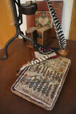 Pennsylvania Dutch Ledger Bird Pen Wipe Inkwell Gathering