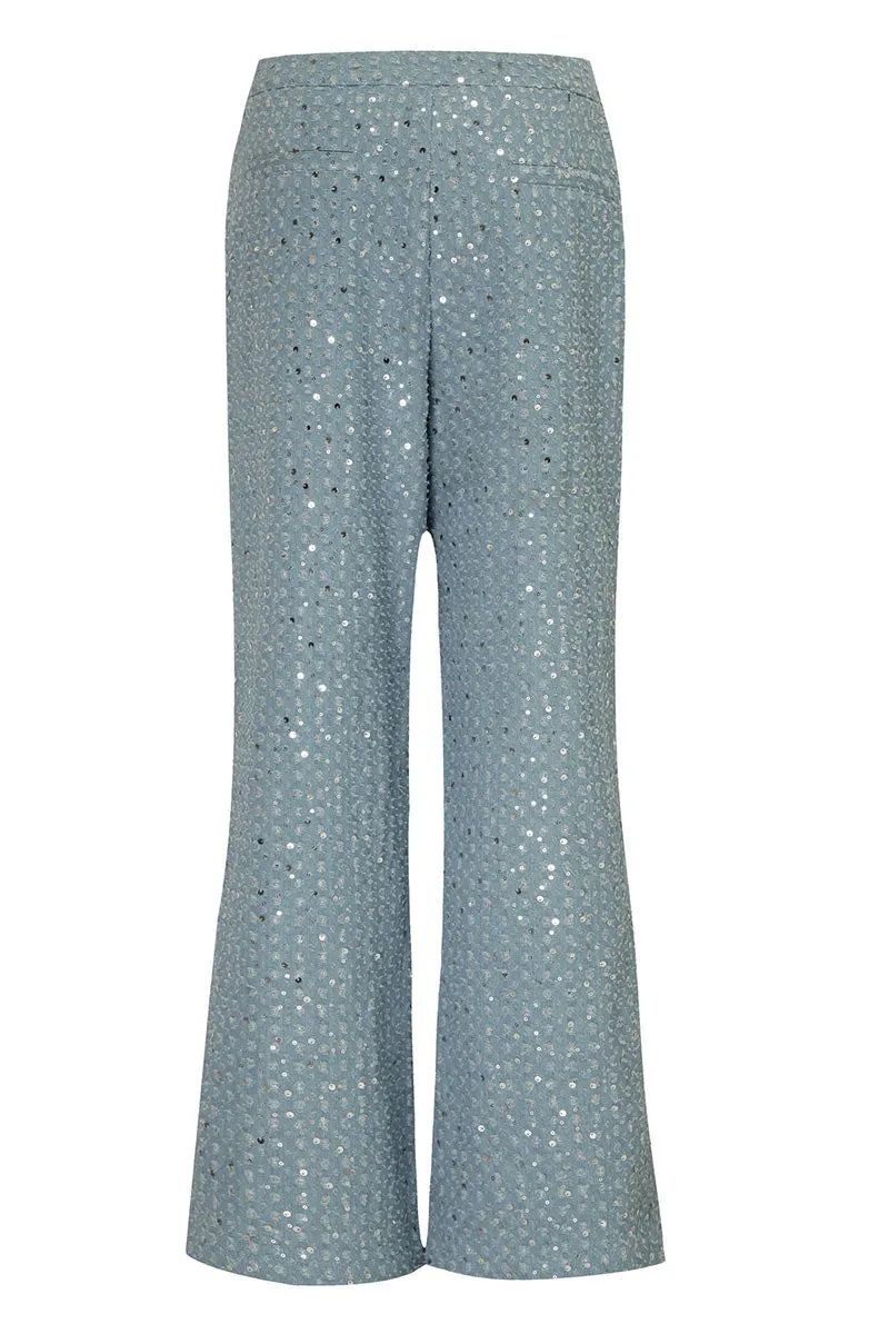 PK628 Sequin Embellished Denim Pants