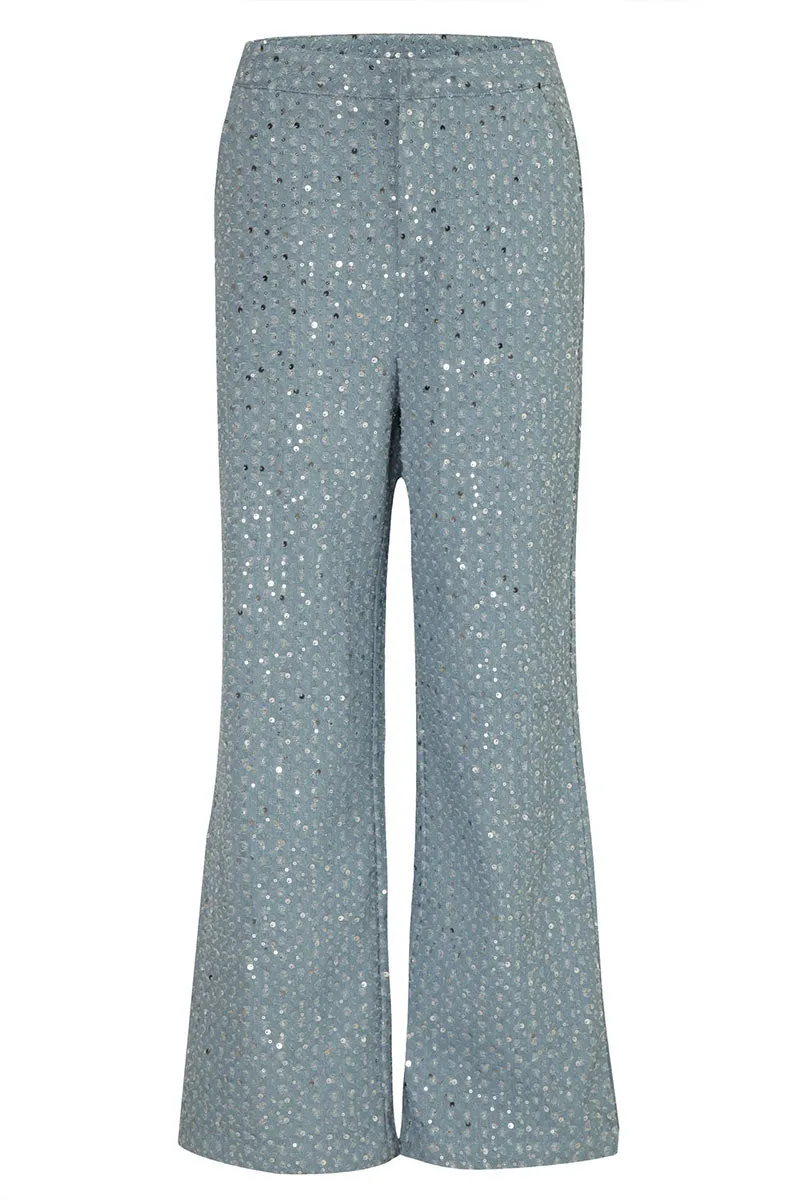PK628 Sequin Embellished Denim Pants