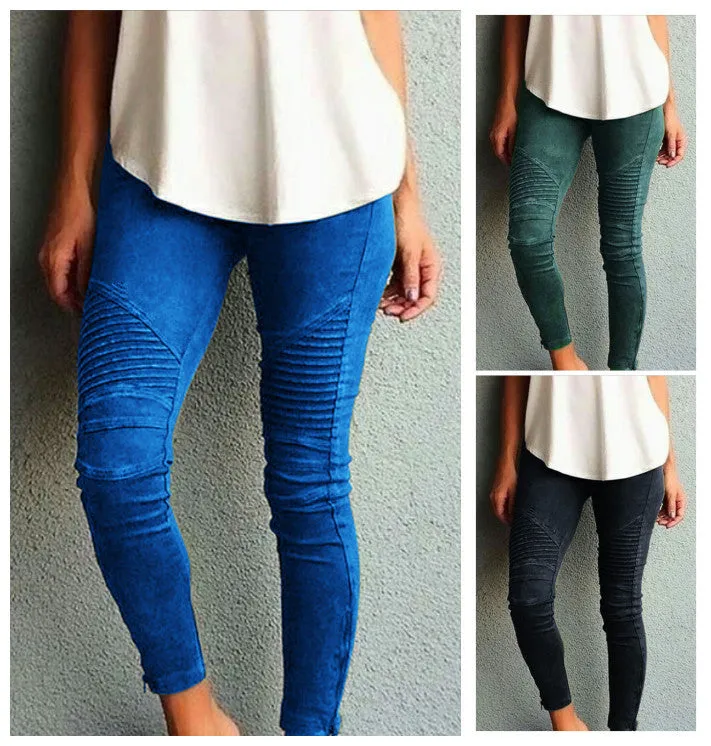 Popular Europe Women Trendy Casual Slim Look Fitted Stretchable Pants