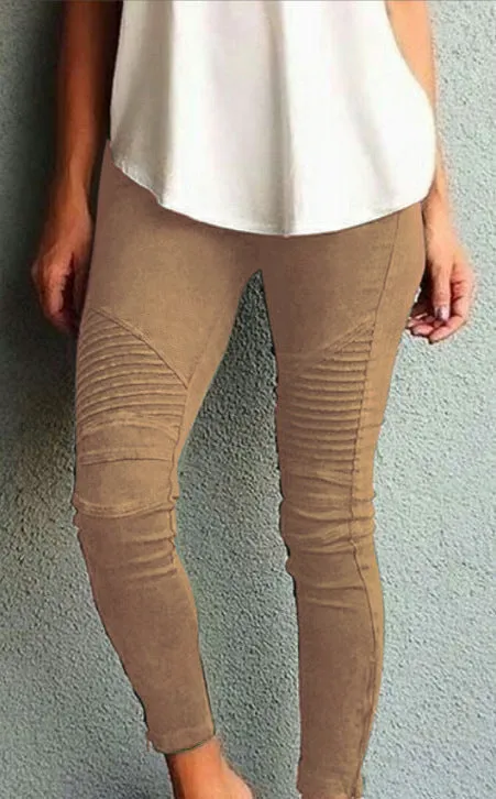Popular Europe Women Trendy Casual Slim Look Fitted Stretchable Pants
