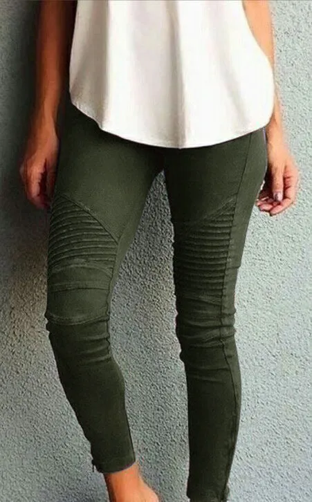 Popular Europe Women Trendy Casual Slim Look Fitted Stretchable Pants