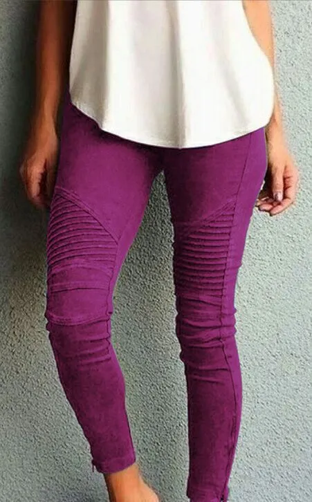 Popular Europe Women Trendy Casual Slim Look Fitted Stretchable Pants
