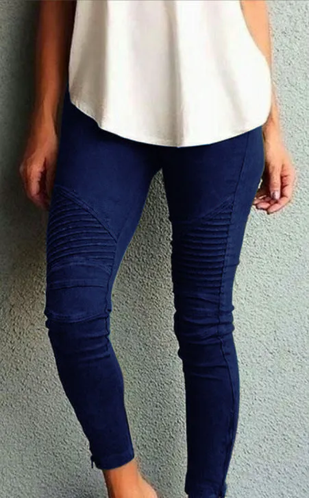 Popular Europe Women Trendy Casual Slim Look Fitted Stretchable Pants