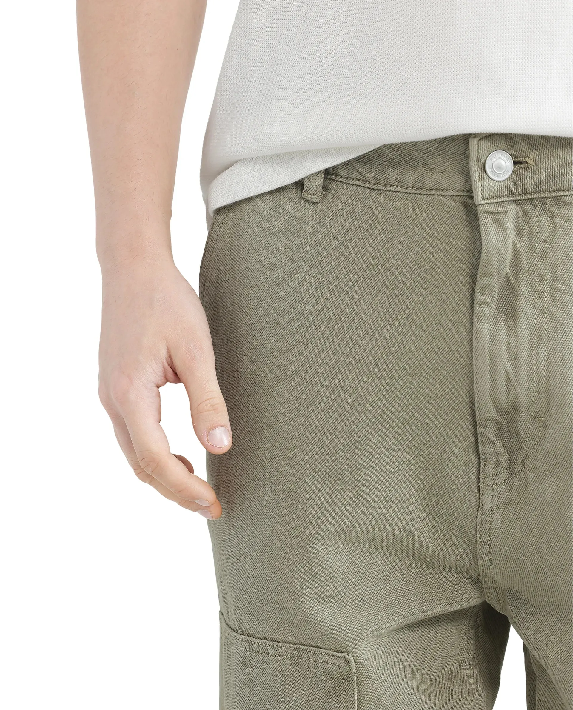 Rare Rabbit Men Klop Pastel Green Cotton Fabric Mid Rise Carpenter Fit Garment Dyed Plain Jeans