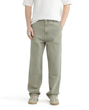 Rare Rabbit Men Klop Pastel Green Cotton Fabric Mid Rise Carpenter Fit Garment Dyed Plain Jeans