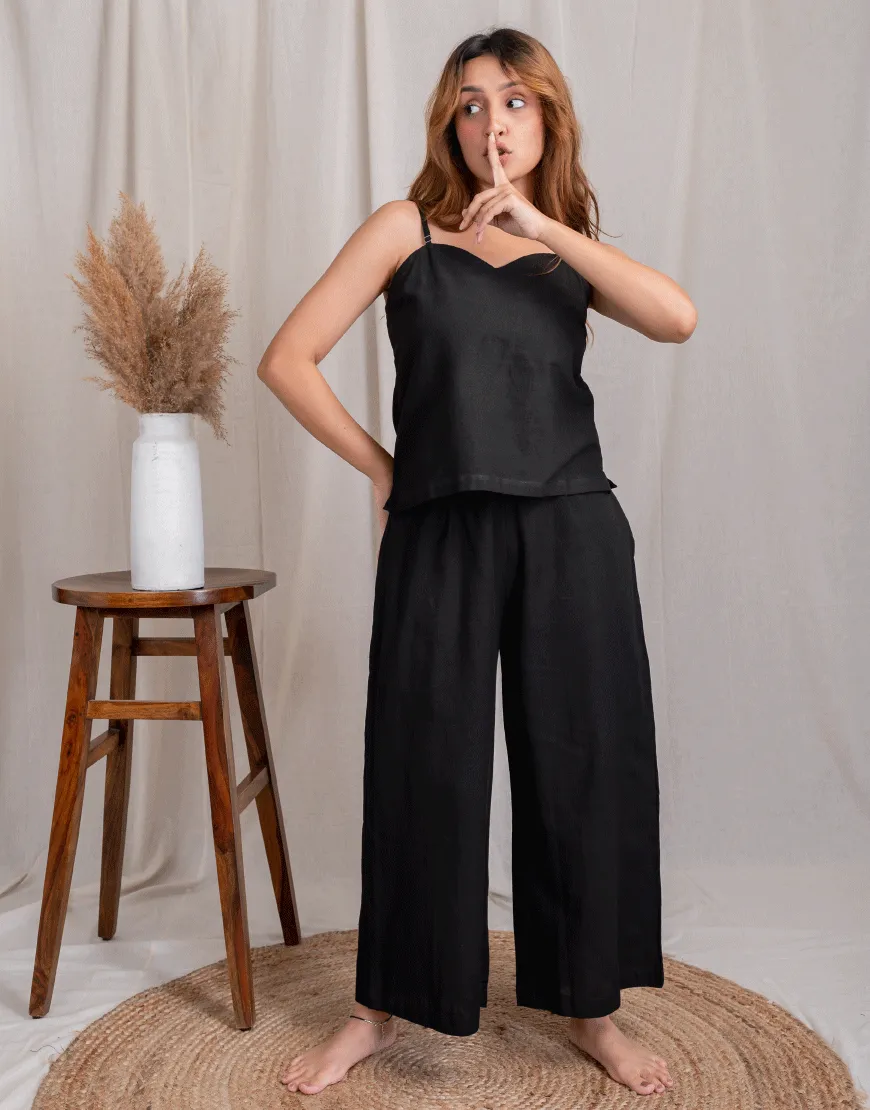 Royal Black Cotton Palazzo