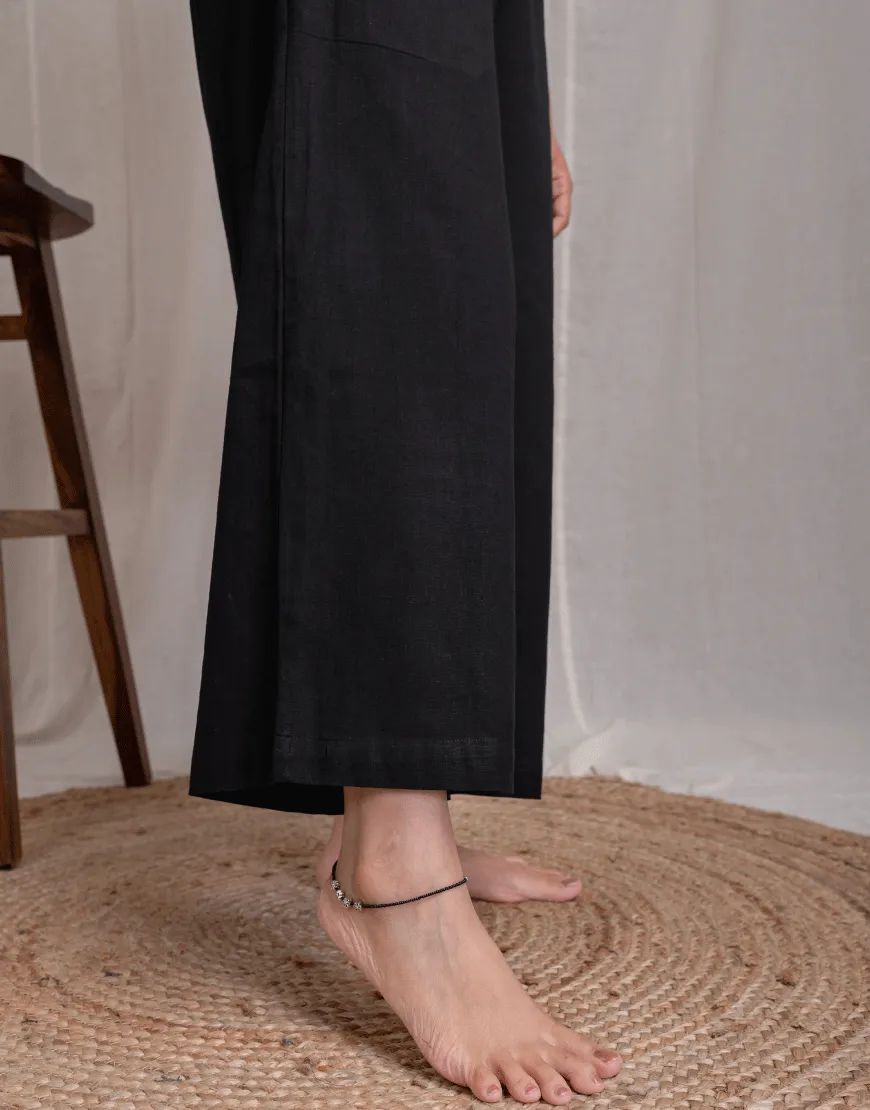 Royal Black Cotton Palazzo
