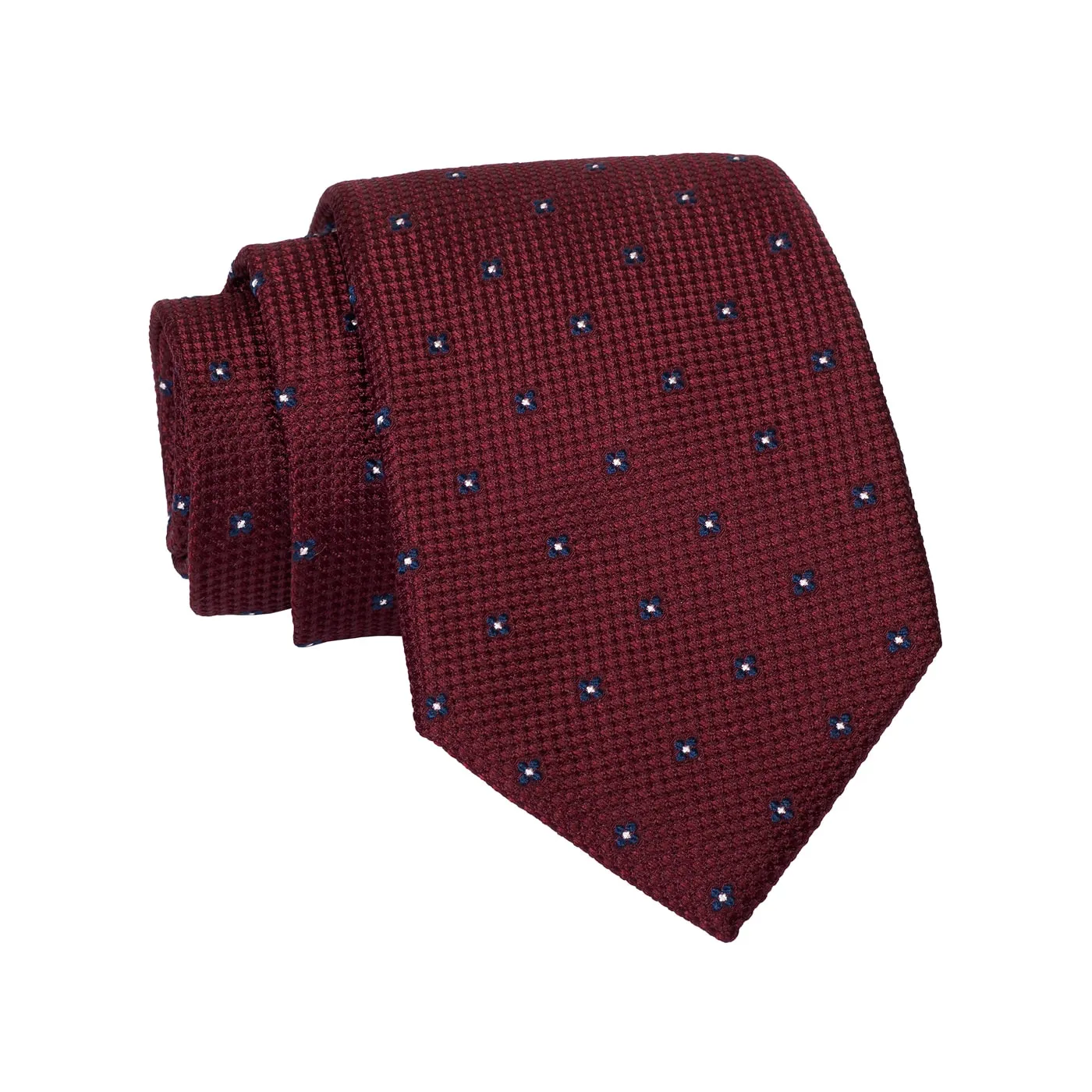 Seneca Falls Foulard Silk Tie, Red / Navy