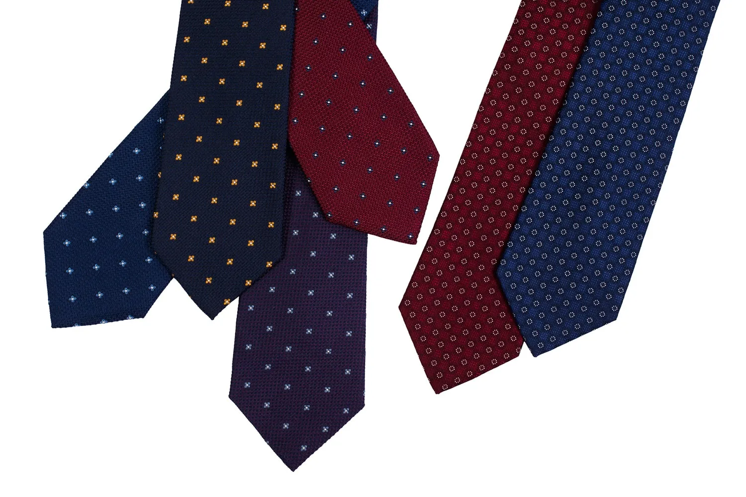 Seneca Falls Foulard Silk Tie, Red / Navy